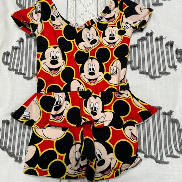 Wild Rich Kids Mickey Mouse Faces Skirted Romper - Picture 3 of 5